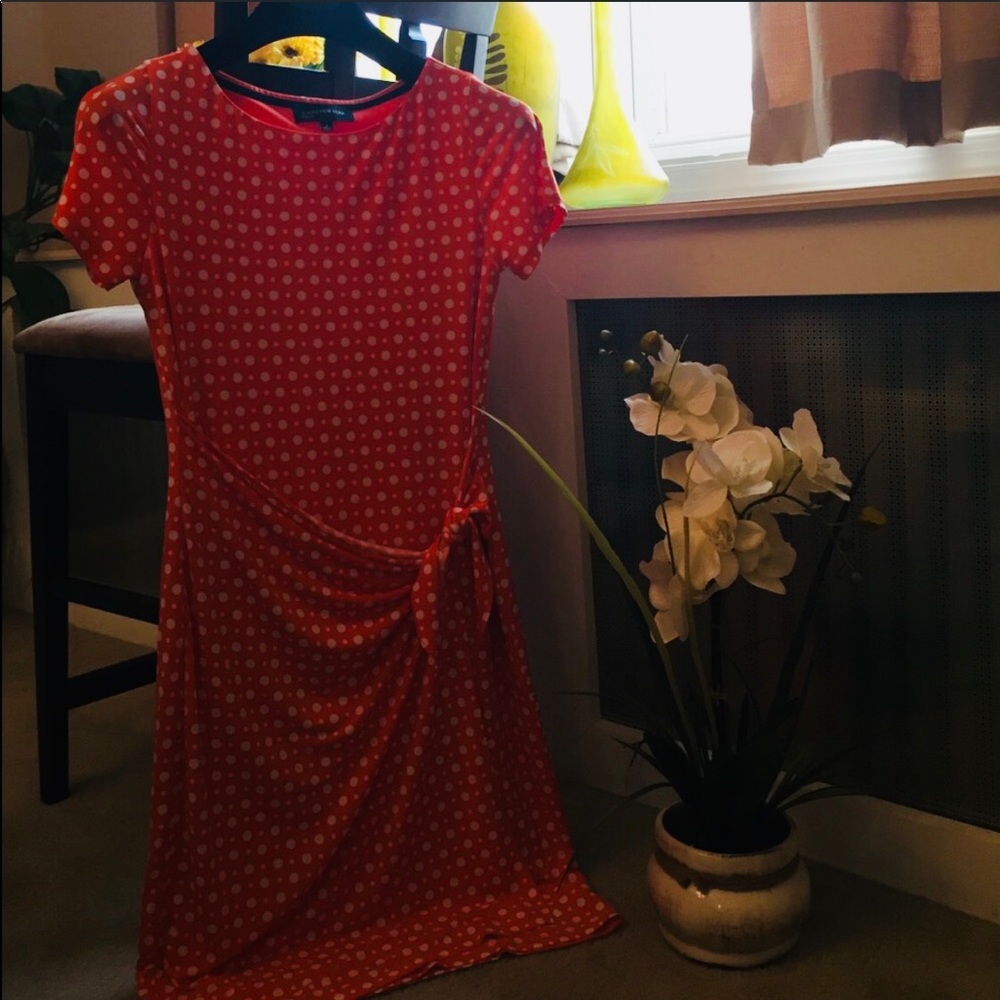 Jones New York Orange Polka Dots beautiful Dress